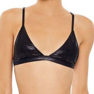 Forever 21 "Metallic Triangle Bralette" Black S